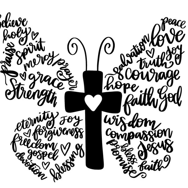 2pcs, Jesus Christian Butterfly Night Reflective Stickers Vinyl Decal Car Stickers