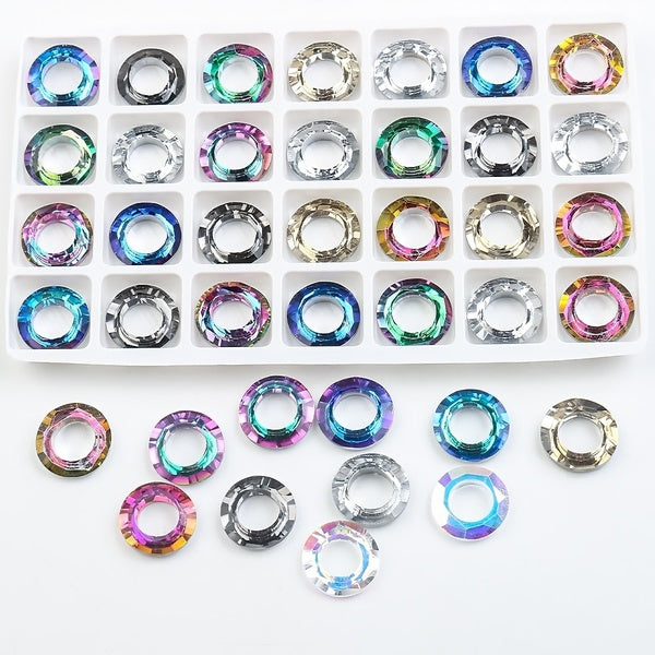 New Crystal Round With Big Hole 14MM AB Spacer Glass Flat Beads For Women Jewelry Making DIY Accessories Wholesale Necklace Matron Inn