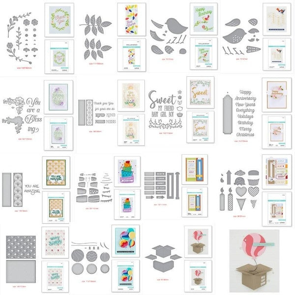 17 Styles Metal Cutting Die for Paper Crafting & Card Making Embossing Die Carbon Steel Die-Cutting Template for Scrapbooking Supplies