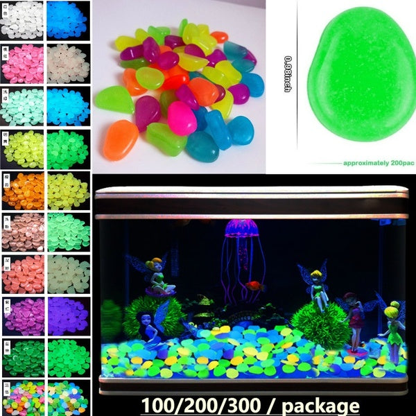 Enhanced 100-200-300pcs Luminous Pebbles Garden Decorations Crafts Aquarium Luminescent Stone Wedding Romantic Supplies