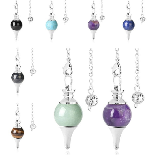 Équilibre Guérison Reiki Pierre Naturelle Cristal Rouge Agates Radiesthésie Pendule Circulaire Cône Charmes Pendentif pour Hommes Femmes Divination