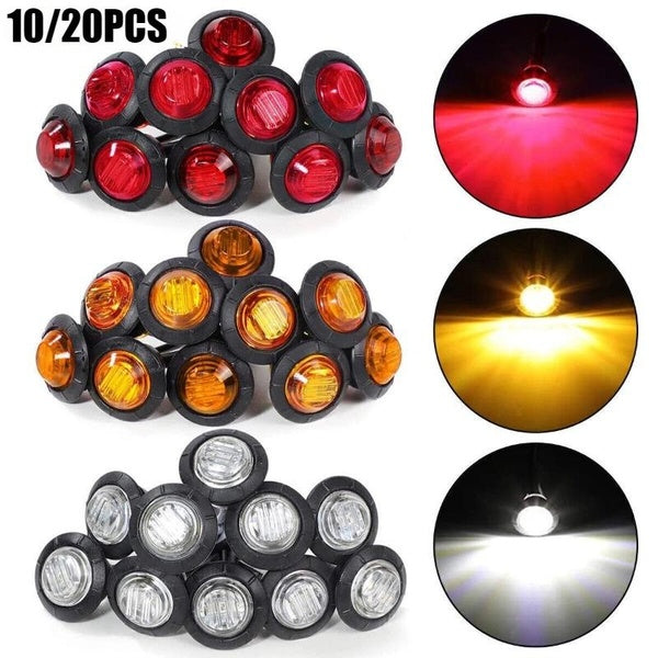 10-20Pcs Mount LED Rear Side Marker Indicator Lights for Trucks, Traile,Cab Marker, Boats 12V