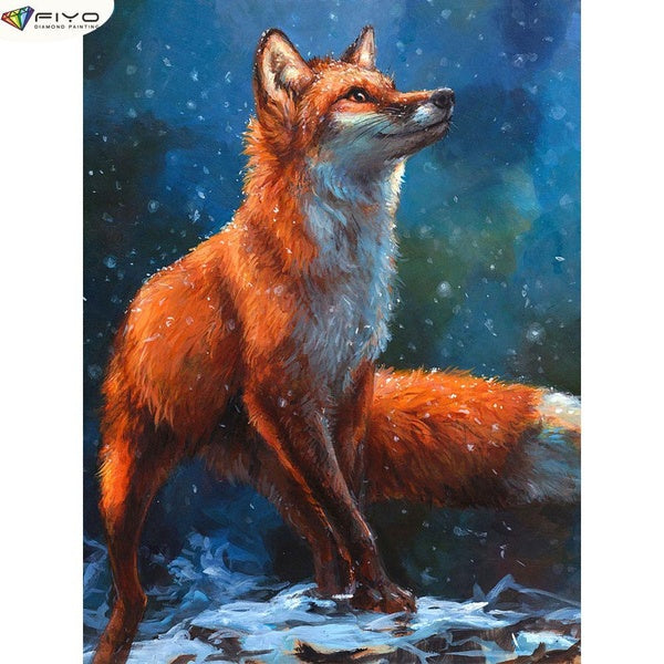 Fox DIY 5D Diamond Painting Full Drill with Number Kits Home and Kitchen Fashion Cross Stitch Embroidery Paintings Canvas Pictures Wall Decoration Gi