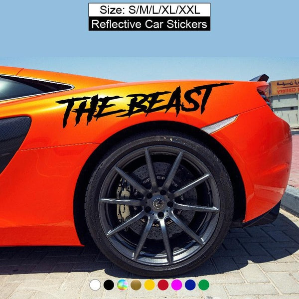 1pc "THE BEAST" Graphic Body Vinyl Decals Universal Modification Reflective Auto Stickers