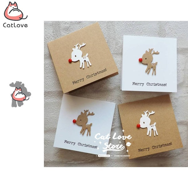 CatLove noël cerf métal coupe matrices Scrapbooking pochoir découpes fabrication de cartes bricolage décoratif artisanat gaufrage nouvelles matrices