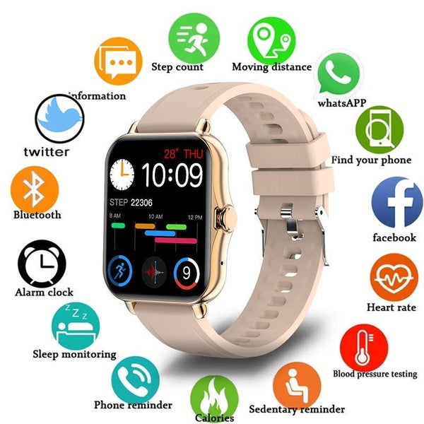 LIGE nouvelles femmes montres intelligentes hommes 1.69 "HD pleine touche Bluetooth appel Bracelet intelligent vie étanche Fitness Tracker dames Brac