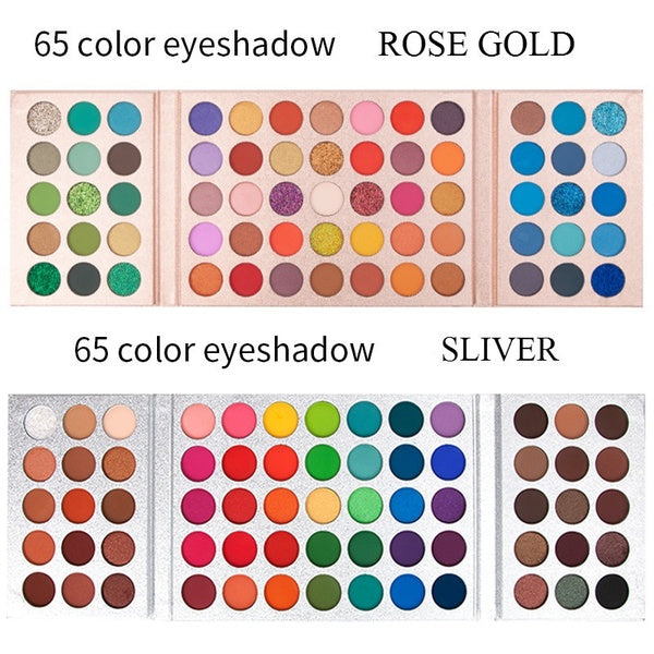 65 Color Professional Eyeshadow Palette Long Lasting High Pigmented Eye Shadow Glitter Matte Shimmer Makeup Eyeshadow Colorful Eye Makeup