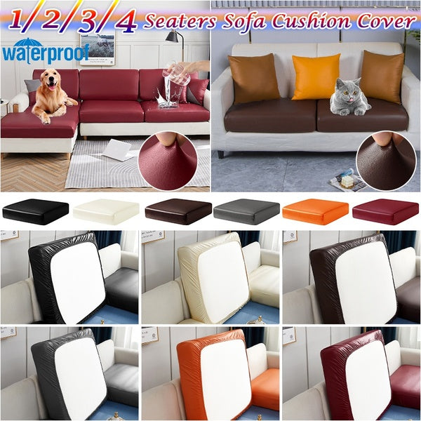 1-2-3 Seater PU Leather Sofa Seat Cushion Cover Waterproof Removable Washable Slipcover Pet Furniture Protector Couch Covers