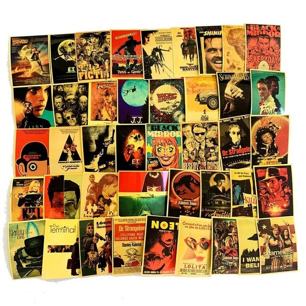 54 PCS New Classic Movies Retro and Nostalgic Graffiti Stickers Travel Boxes Refrigerators Skateboards Foreign Trade Waterproof PVC Stickers
