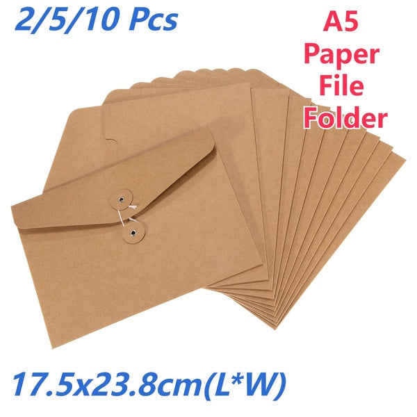 A5 2-5-10 Pcs Paper File Folders Portable Organizer Stationery File Bag Office Supplies Paper Folders File Organizer Document Organizer File Bag