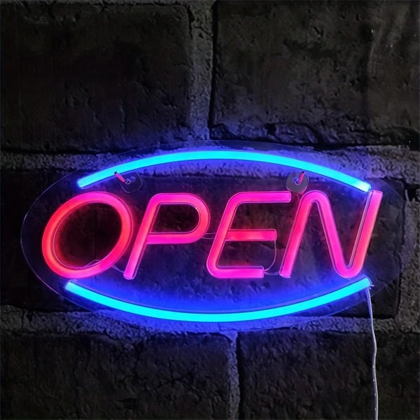 LED Neon Open Sign for Business, Powered by USB with ON-OFF Switch, Neon Lights for Party Bar Salon Stores Hotel Wall Decor