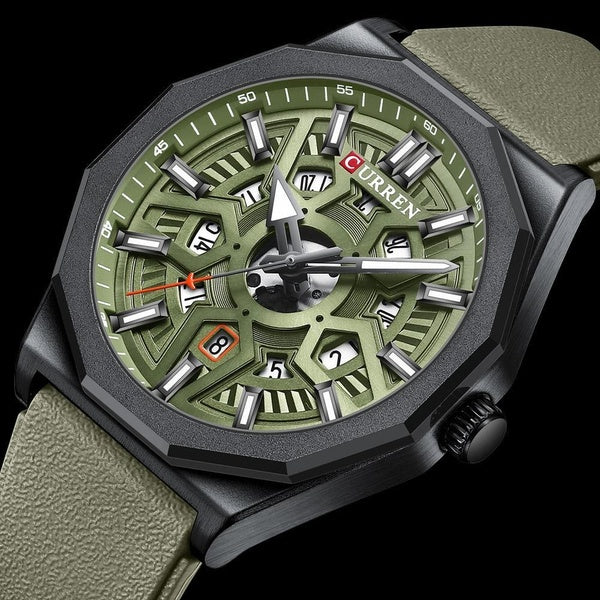 CURREN Hommes Montres Cool Designer Squelette Cadran Date Lumineux Quartz Montre-Bracelet Bracelet En Silicone Étanche Militaire Sports Hommes Montre