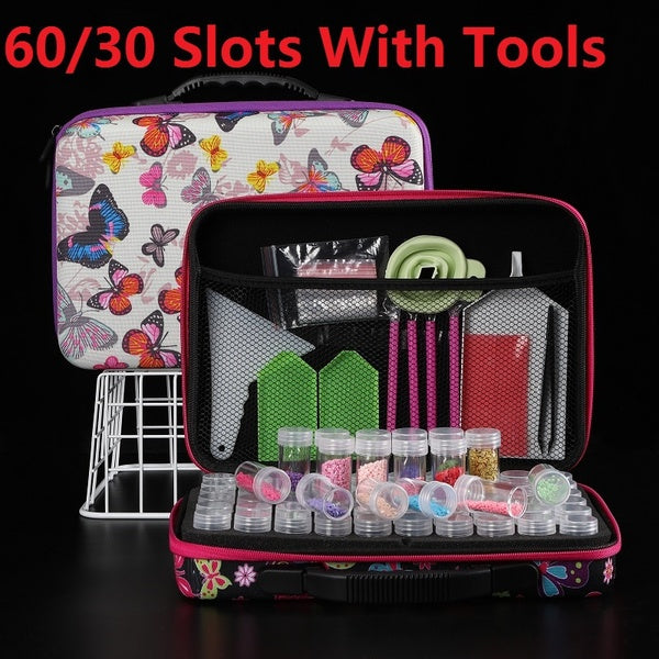 60-30 Bottles Diamond Painting Accessories Container Storage Bag Box Carry Case Diamond Embroidery Tools Handbag With Tools Matron Inn