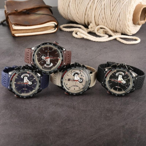 Montre chronographe de mode pour hommes montre-bracelet à Quartz montre d'affaires classique montres de marque de luxe montres à bracelet en caoutcho