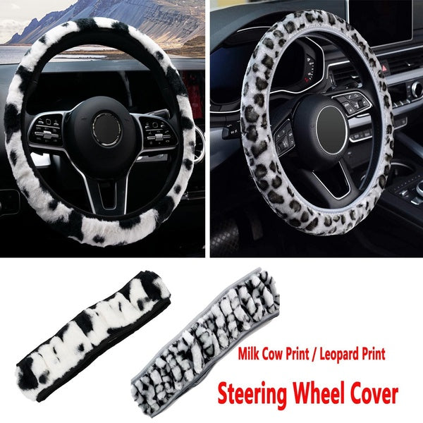 Furry Fluffy Car Steering Wheel Cover Protector Women Girl Decoration Non Slip Warm Auto Vehicle Trunk Accessories