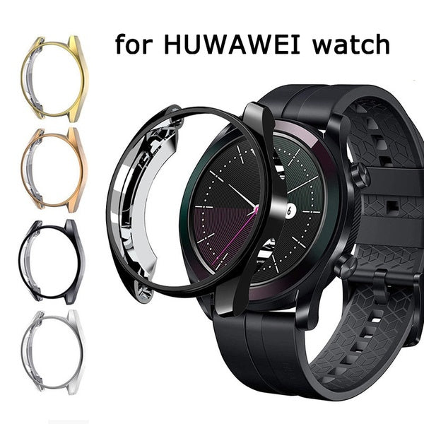 TPU Cover bumper Case for HUAWEI watch GT 2 46mm Watch 2 pro-GT2 46 mm strap band soft Plated All-Around Screen Protector for huawei