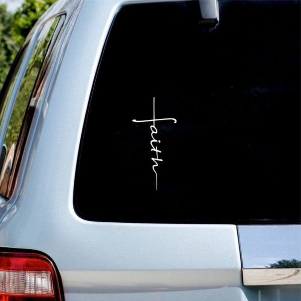 Foi Croix Decal Christian Religieux Vinyle Autocollant Décoration De Fenêtre De Voiture, Autocollants Chrétiens Pour Ordinateur Portable Des Femmes p