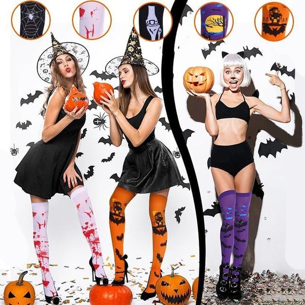 1 Pair Halloween Thigh High Long Stockings Over Knee Stockings Cosplay Festival Socks Bloody Stockings