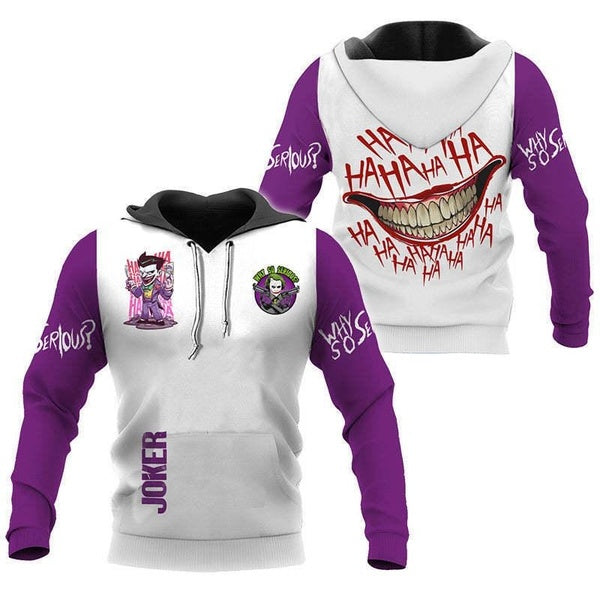 Joker Horror Smile Ha Ha Ha Why So Serious Hoodie 3D Printed