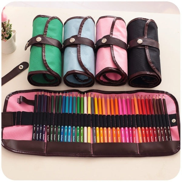 36-48-72 Pcs-Set Fashion Canvas Pencils Pens Pens Brush Holder Pouch Pouch Wrap Case Marco Pencil