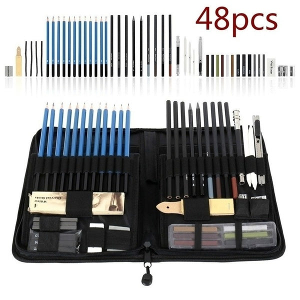 30-36-48PCS Drawing Pencils Set Charcoal Extender Paper Pen Pencils Cutter for Artists Sketching Gifts
