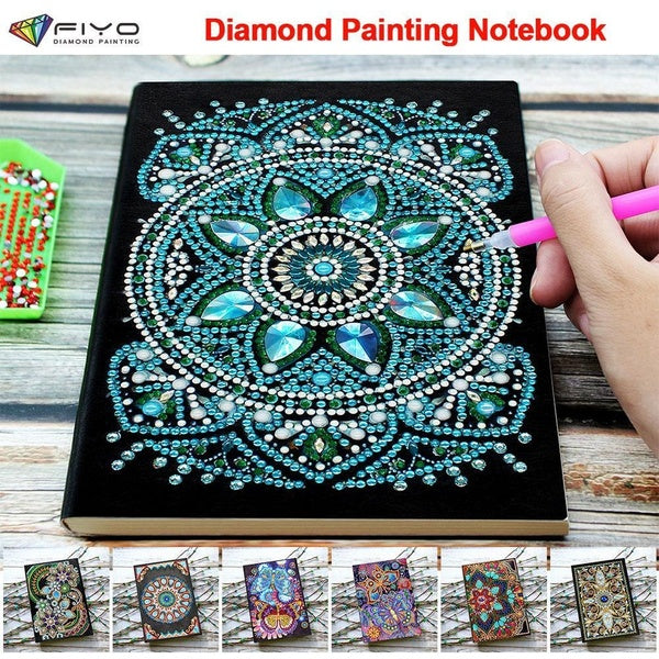 A5 Diamond Painting Cover Notebooks 5D Special Shaped Diamond Painting Diary Book Writing Journal Notebook Blank Notebook for Kids School Office Dail