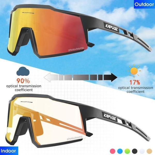 Photochromic Sunglasses Chameleon Discoloration Driving Sun Glasses UV400 Transition Lens Cycling Eyewear Outdoor Sports Mountain Bike Glasses