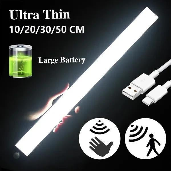 Lumière de détection de mouvement sans fil LED veilleuses USB rechargeable lampe de nuit de tube de placard magnétique pour armoire de cuisine lampe