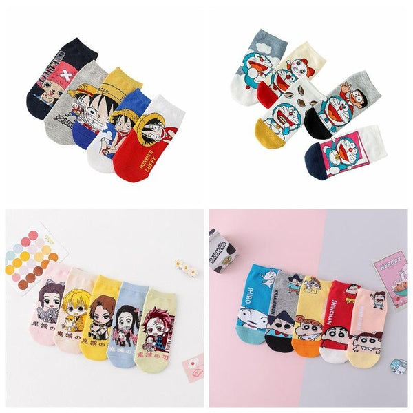 Anime Cartoon Short Socks Female Student Cute College Style Spring Summer Cotton Socks