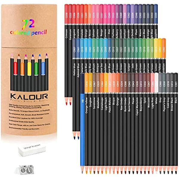 Colored Pencils for Adult Coloring Book,Set of 72 Colors,Artists Soft Core with Vibrant Color,Ideal for Drawing Sketching Shading,Coloring Pencils fo