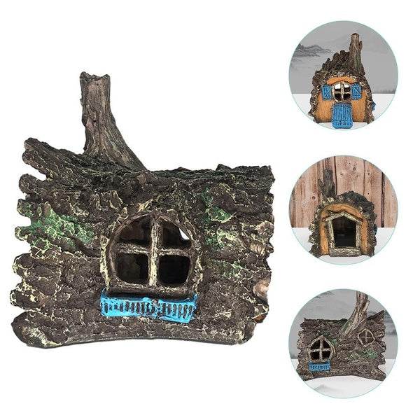 Arbre Maison Bois Racine Écorce Trou De Repos Aquarium Fish Tank Landscap Maison Bureau Décoration Résine Jouet BRICOLAGE Artisanat Adulte Accessoire