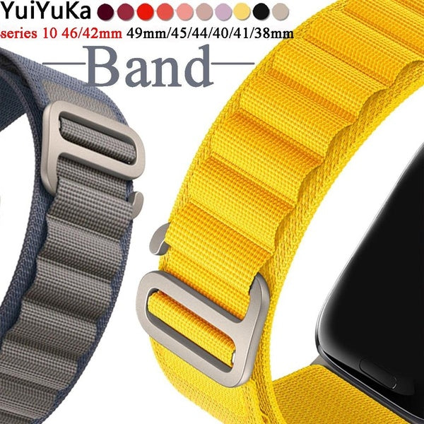 YuiYuKa Nylon Band for Smart Watch Ultra 2-Ultra 49mm 10 46mm 9 8 7 45mm 41mm 44mm 40mm Soft Sport Outdools Strap Bracelet Belt Accessories Strap for Matron Inn