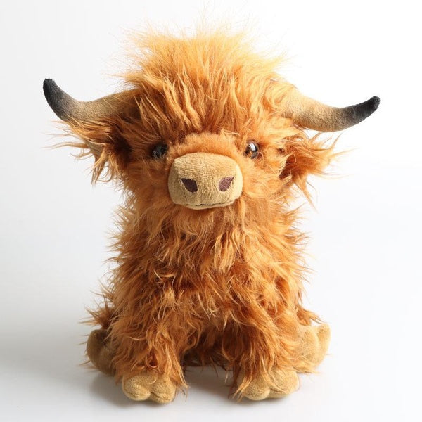 25CM Simulation Scottish Highland Bull Plush Doll Long Hair Bull Children's Birthday Gift Anime Doll Toy