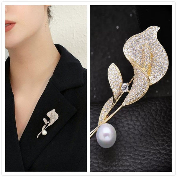 Temperament Calla Lily Brooch Female Brooch Brooch New Suit Accessories Matron Inn