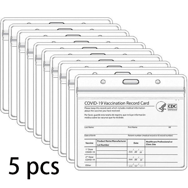 4 X 3 in Size CDC Vaccination Card Protector Immunization Record Vaccine Card Holder Plastic Clear ID Card Holder Name Tags Badge Holders"
