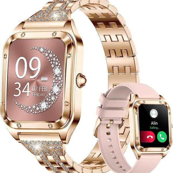 Montre intelligente pour femme (répondre-passer des appels), montre intelligente 1,59" pour téléphones Android et iOS, montre de fitness étanche IP68