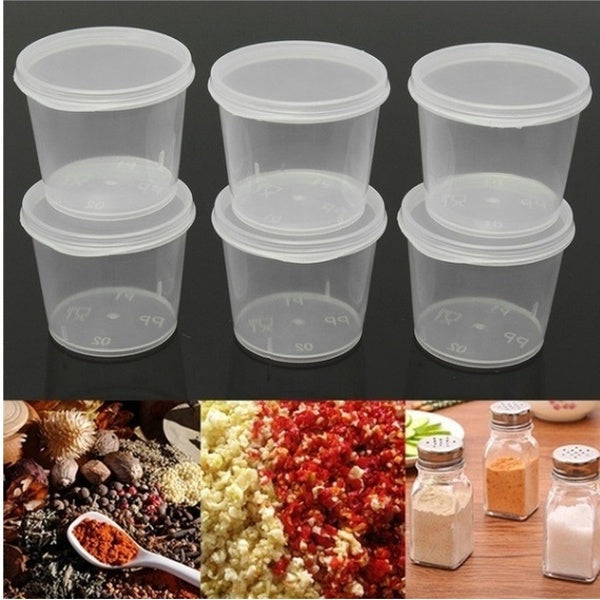 25 -50 -100ML Mini Food Containers Travel BBQ Seasoning Case Box Food Grade Plastics Small Sauce Cups