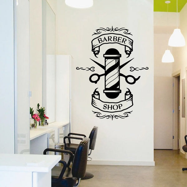 Barber Shop Wall Stickers For Haircut Room Decorative Wall Decals Barber Shop Removable Wallpaper Stickers .