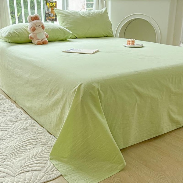 Solid color bed sheet three piece set for household double bed sheet minimalist bed sheet three piece set