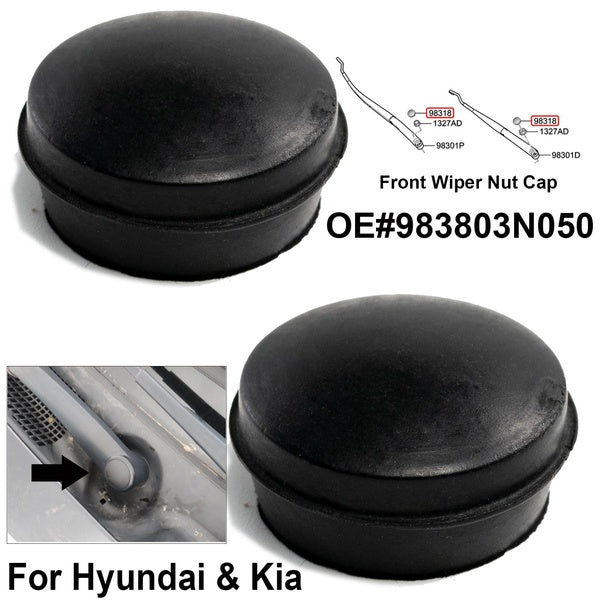 2Pcs Front Wiper Arm Nut Cap Cover For Hyundai Sonata Genesis Santa Fe Tucson ix35 i20 i30 i40 Veloster Accent Azera 983804H050