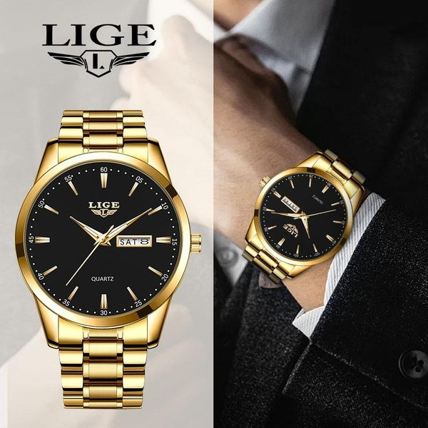 LIGE montres à Quartz pour hommes montre à Quartz de haute qualité hommes montre d'affaires étanche montre-bracelet hommes Top marque montres de luxe