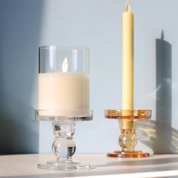 Glass Candle Holder for Pillar Candle Holder-Taper Candlestick Holders, Decorative Unity Candle Holder for Formal Events, Wedding, Church, Holiday Dé