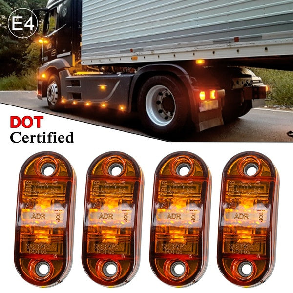 4Pcs 12v 24v Led Side Marker Lights for Trailer Trucks Caravan Side Clearance Marker Light Lamp LED Lorry Amber 10-30V
