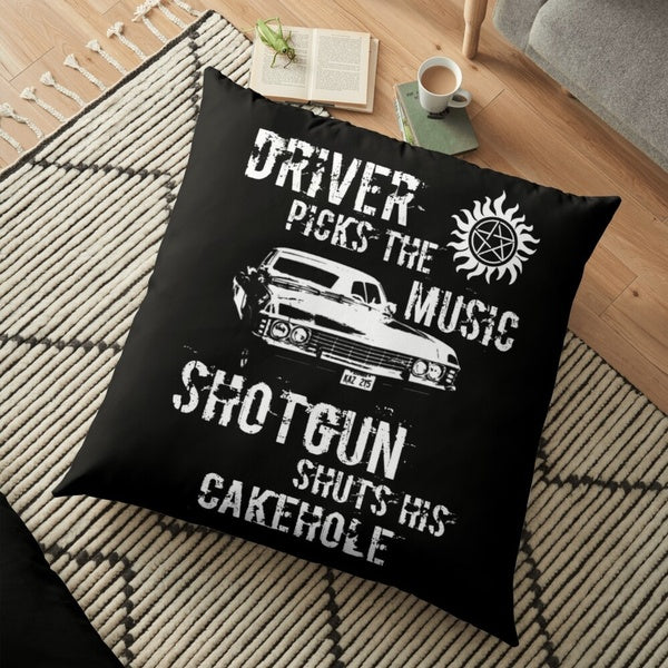 Supernatural - Driver Picks the Music Printed Pillowcase Sofa Car Soft Cushion Cover Case Home Decor Accessories Matron Inn