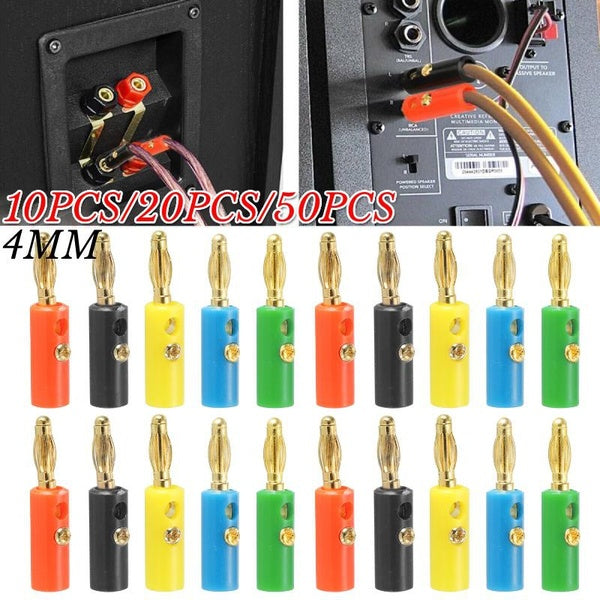 10PCS-20PCS-50PCS Speaker Banana Plugs Connector Jack Connector 4mm Nickel-Plated Alloy for Speaker Wires Wall Plates Video Receivers Home Theater