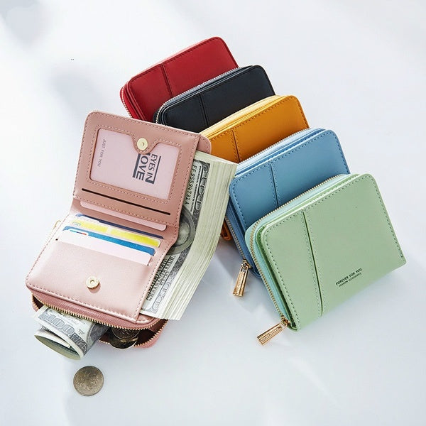 Fashion Simple New Ladies Small Wallet Casual Candy Color Multi Card Coin Purse Card Package