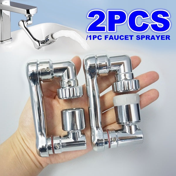 2PCS - 1PC Rallonges de robinet universelles 1080 ° Aérateur de robinet rotatif Lavabo Rallonge de robinet Splash Robot Bras Bubbler Buse Adaptateur