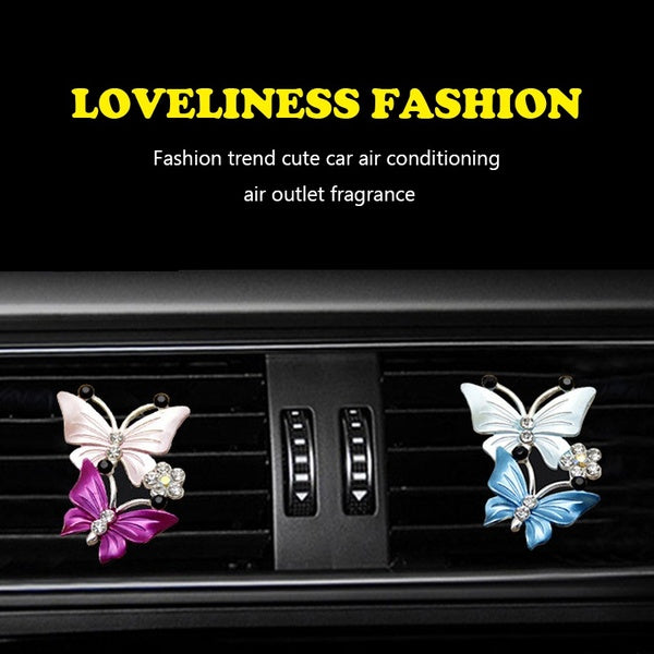 Butterfly Car Perfume Clip Decoration Fragrance Natural Smell Air Freshener Auto Accessories Air Conditioner Clip