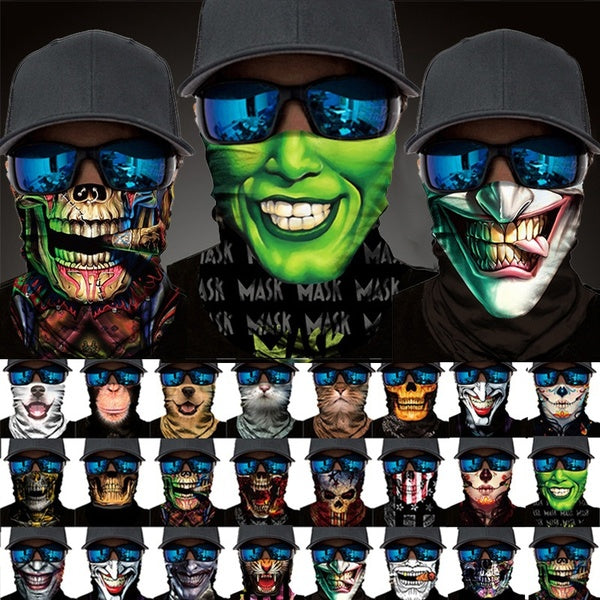 Funny Joker Neck Gaiter for Cycling Fishing UV Protection Skull Half Face Balaclava Riding Motorcycle Headwear Neck Tube Scarf