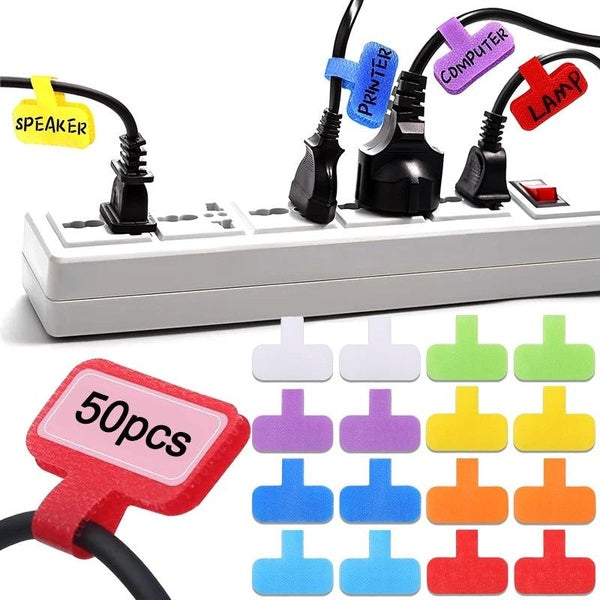 50PCS Cable Labels Write on Cord Labels Tags Wire Markers Labels Cable Tags and Wire Tags for Electronics Computers Cable Management and Identificati